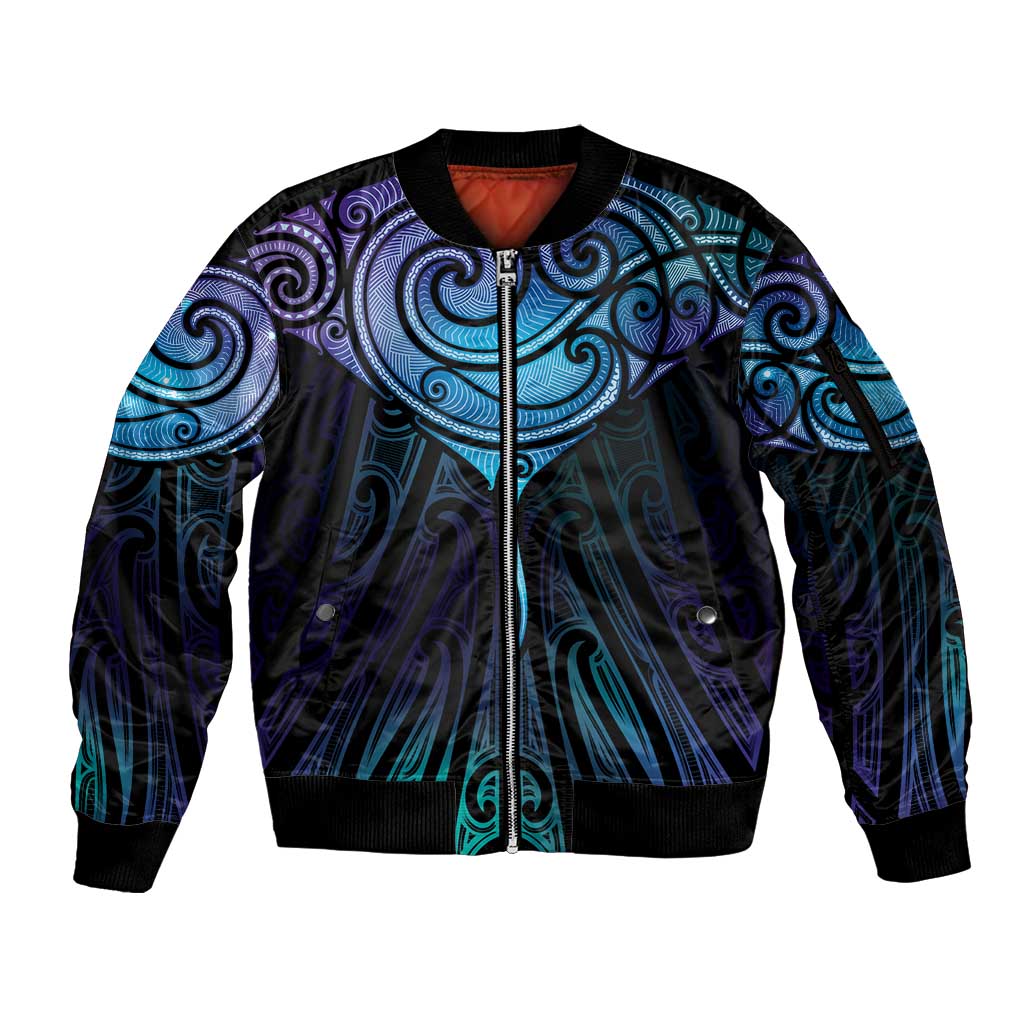 Aotearoa Maori Te Whai Rahi Sleeve Zip Bomber Jacket Tala - Nowhere You Could Go That I Won't Be With You - Vibe Hoodie
