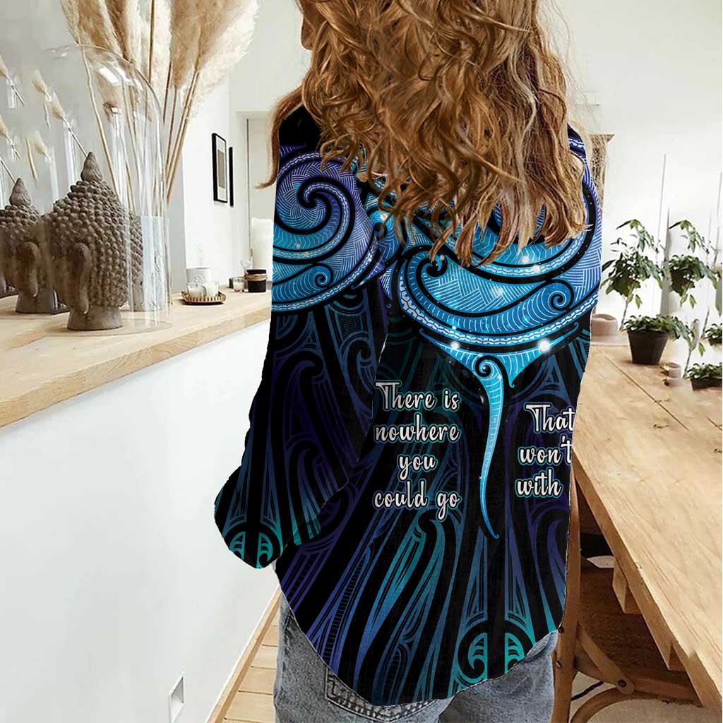 Aotearoa Maori Te Whai Rahi Women Casual Shirt Tala - Nowhere You Could Go That I Won't Be With You - Vibe Hoodie