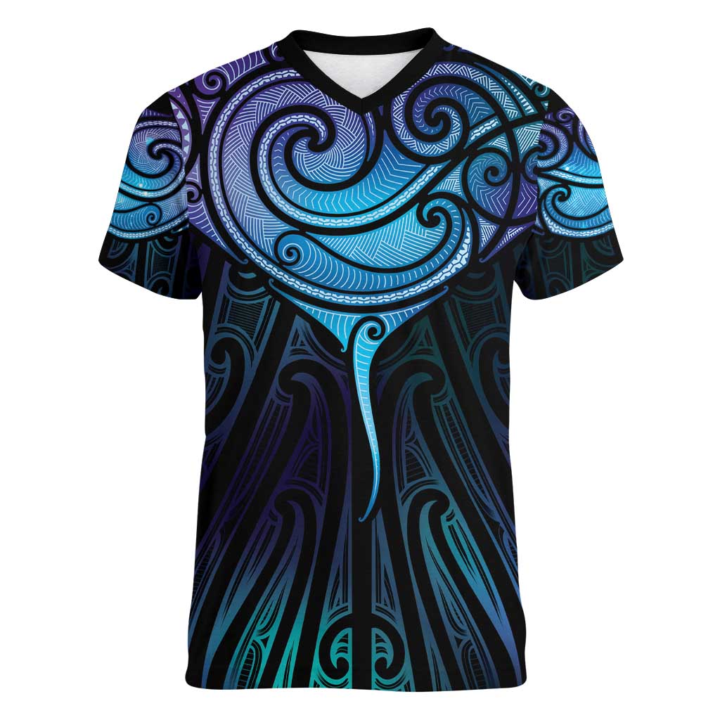 Aotearoa Maori Te Whai Rahi Women V-Neck T-Shirt Tala - Nowhere You Could Go That I Won't Be With You - Vibe Hoodie