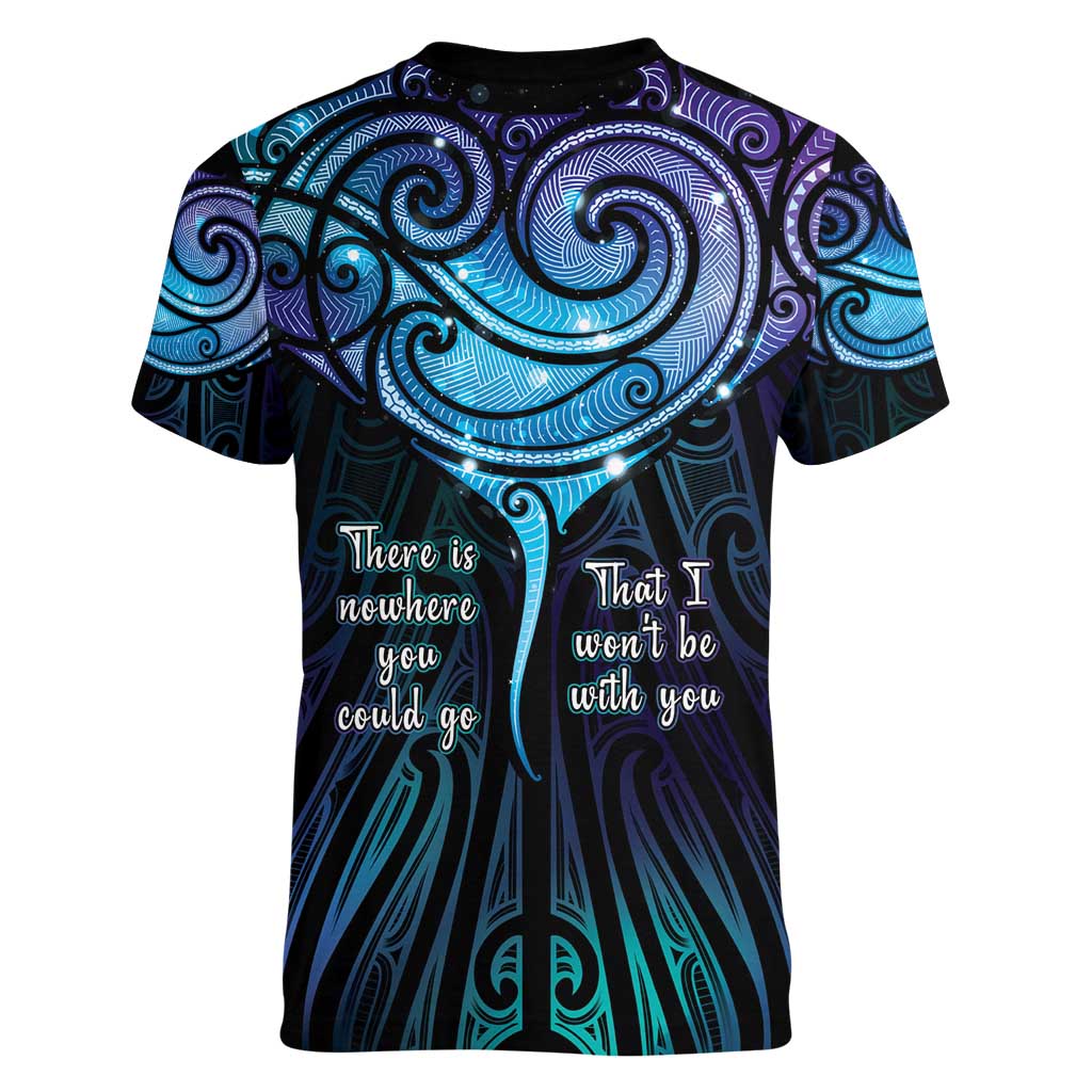 Aotearoa Maori Te Whai Rahi Women V-Neck T-Shirt Tala - Nowhere You Could Go That I Won't Be With You - Vibe Hoodie