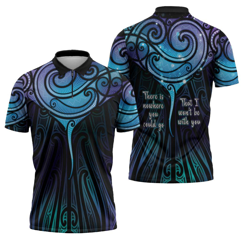Aotearoa Maori Te Whai Rahi Zipper Polo Shirt Tala - Nowhere You Could Go That I Won't Be With You - Vibe Hoodie
