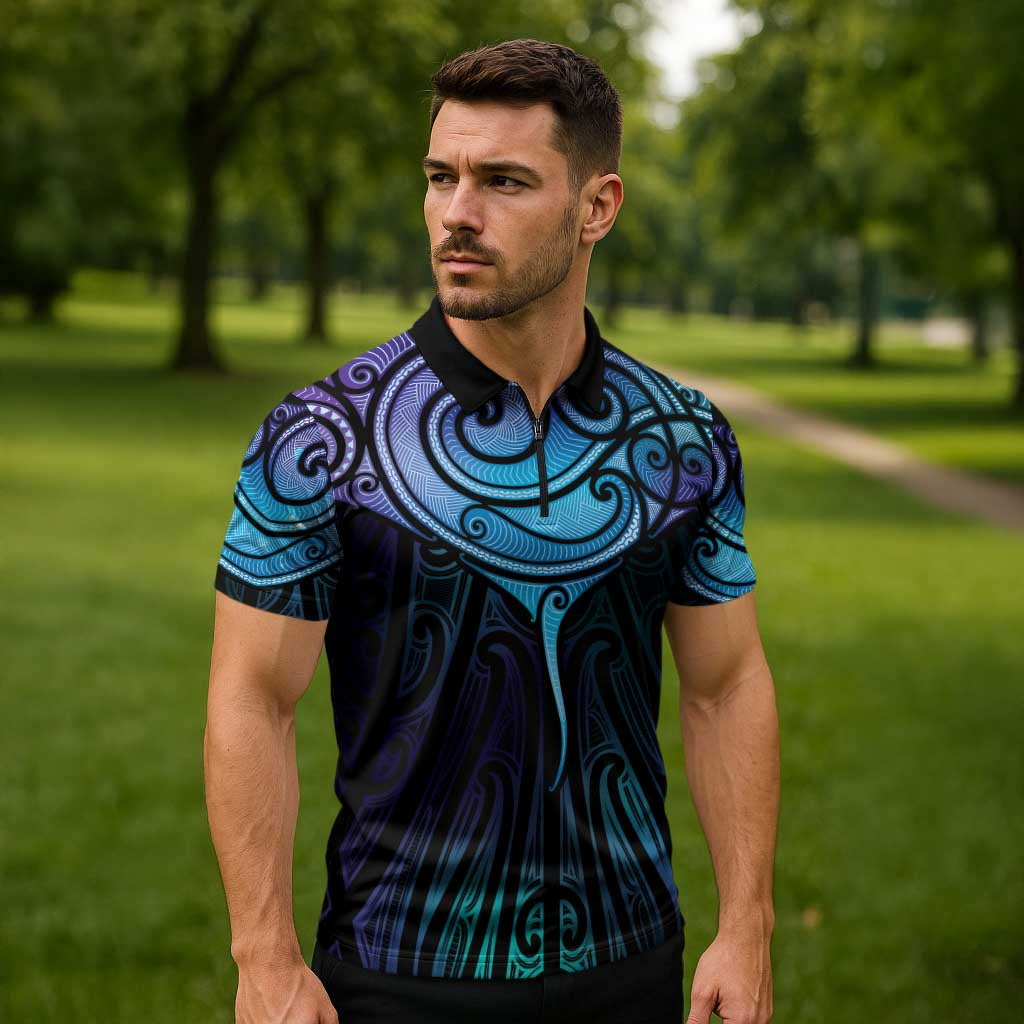 Aotearoa Maori Te Whai Rahi Zipper Polo Shirt Tala - Nowhere You Could Go That I Won't Be With You - Vibe Hoodie