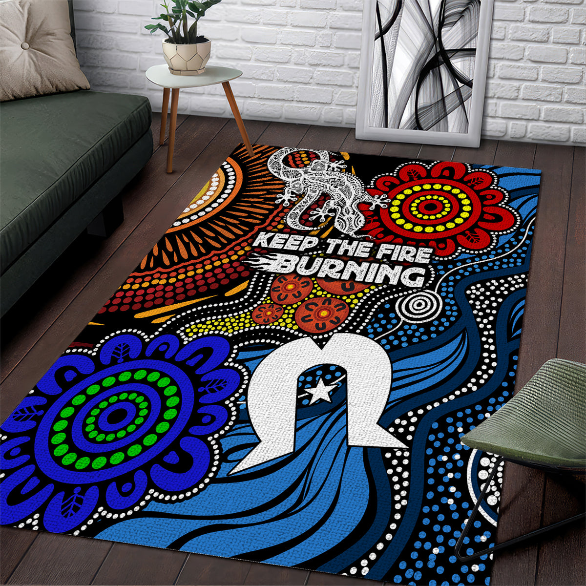 NAIDOC Week 2024 Indigenous Area Rug Keep The Fire Burning - Vibe Hoodie Shop