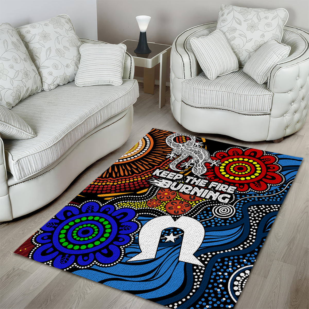 NAIDOC Week 2024 Indigenous Area Rug Keep The Fire Burning - Vibe Hoodie Shop