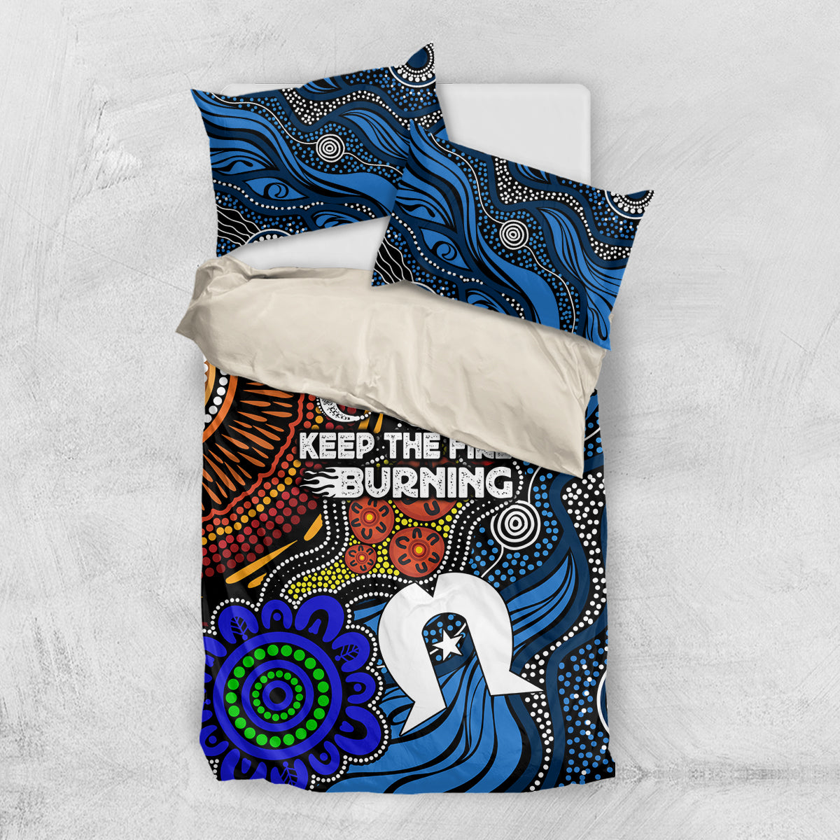 NAIDOC Week 2024 Indigenous Bedding Set Keep The Fire Burning - Vibe Hoodie Shop