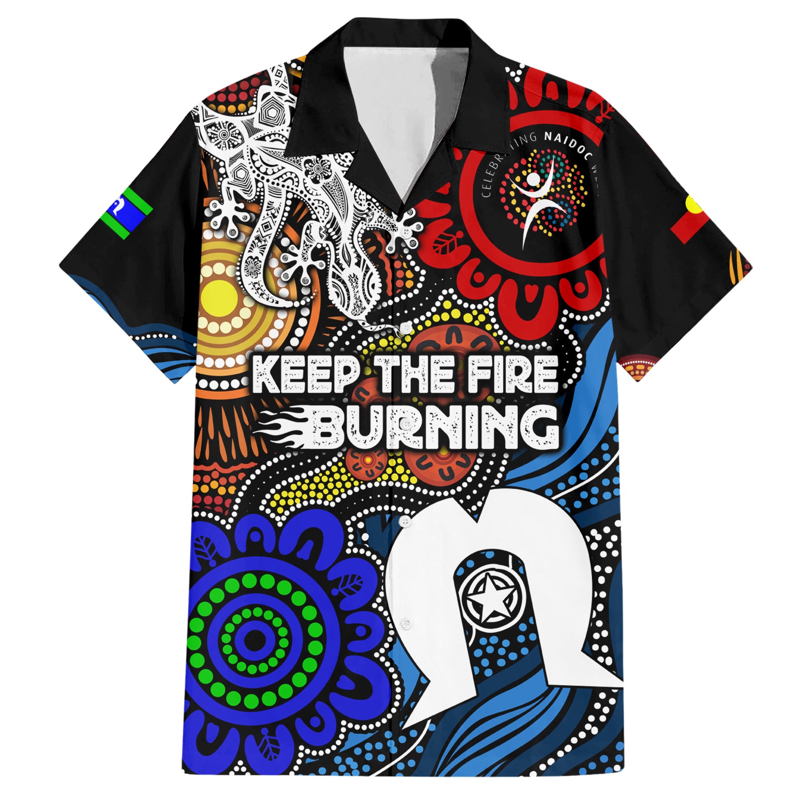 NAIDOC Week 2024 Indigenous Hawaiian Shirt Keep The Fire Burning - Vibe Hoodie Shop