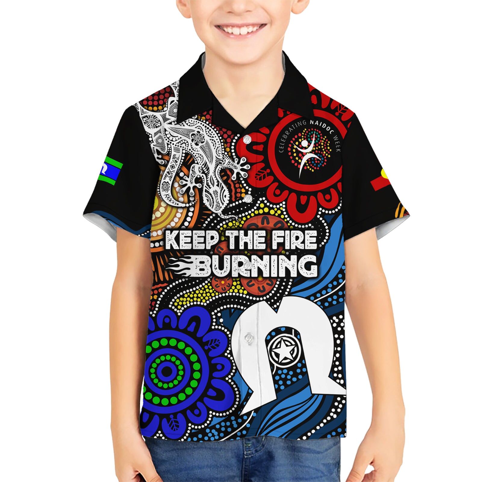 NAIDOC Week 2024 Indigenous Hawaiian Shirt Keep The Fire Burning - Vibe Hoodie Shop