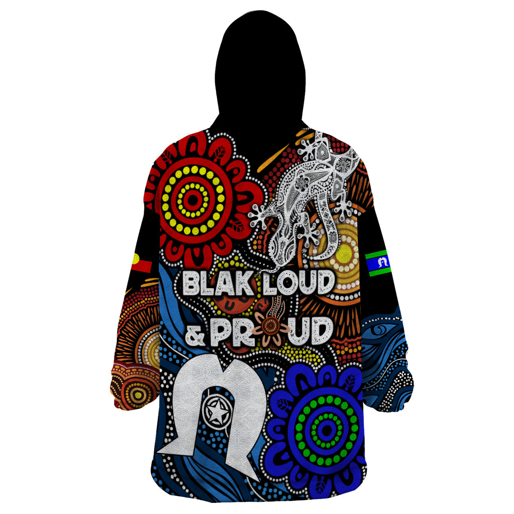 NAIDOC Week 2024 Indigenous Wearable Blanket Hoodie Keep The Fire Burning - Vibe Hoodie Shop