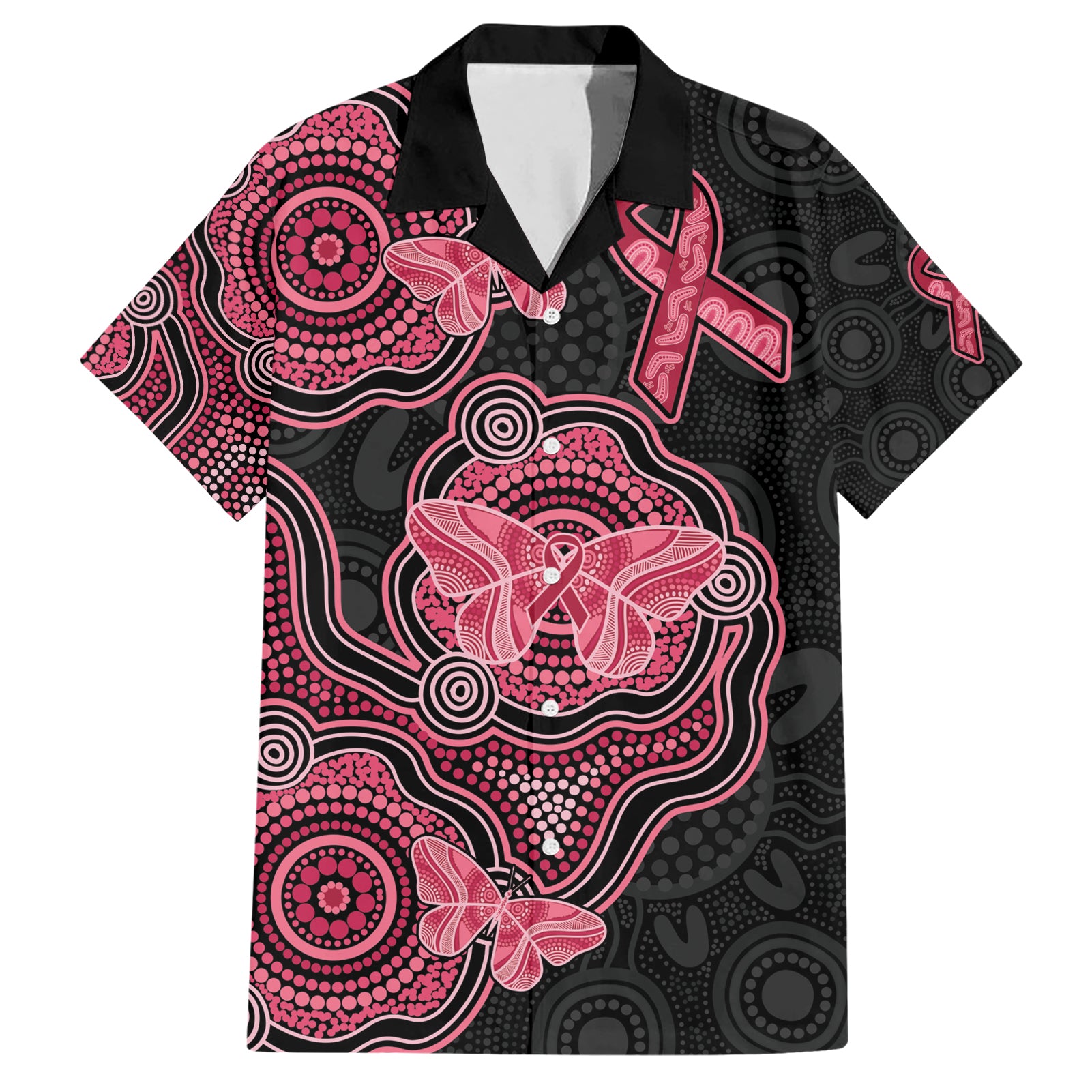 Australia Indigenous Mother's Day Hawaiian Shirt Aboriginal Breast Cancer Ribbon - Vibe Hoodie Shop