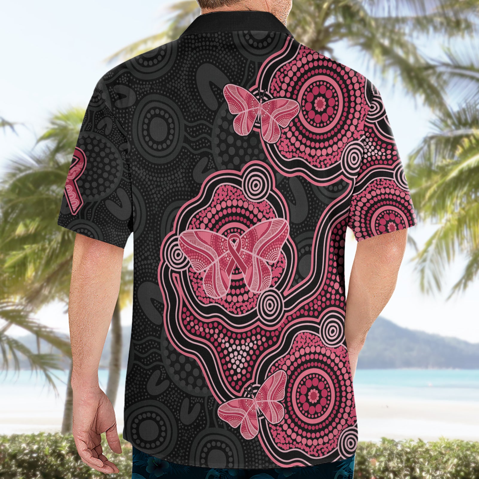 Australia Indigenous Mother's Day Hawaiian Shirt Aboriginal Breast Cancer Ribbon - Vibe Hoodie Shop