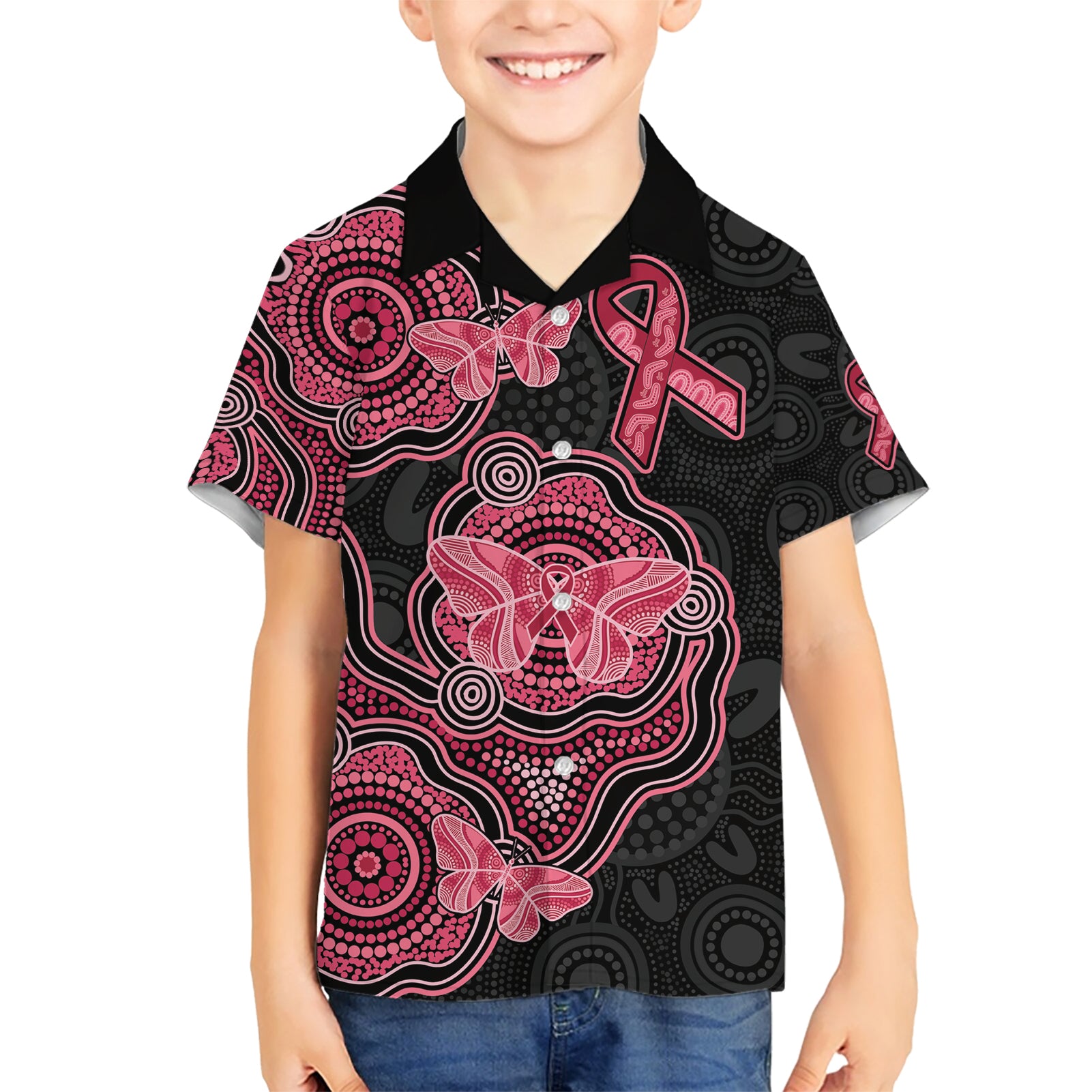 Australia Indigenous Mother's Day Hawaiian Shirt Aboriginal Breast Cancer Ribbon - Vibe Hoodie Shop