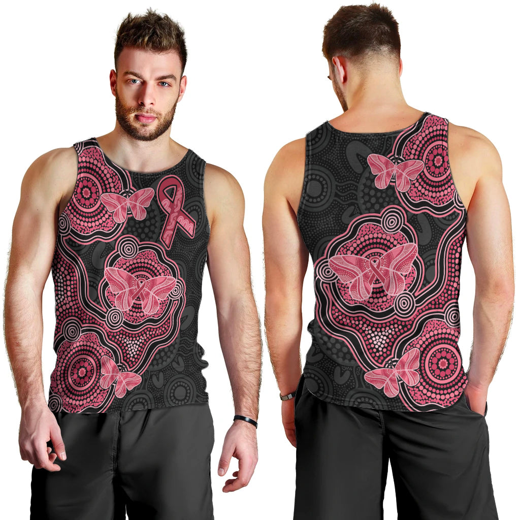 Australia Indigenous Mother's Day Men Tank Top Aboriginal Breast Cancer Ribbon - Vibe Hoodie Shop