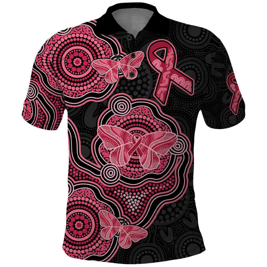 Australia Indigenous Mother's Day Polo Shirt Aboriginal Breast Cancer Ribbon - Vibe Hoodie Shop