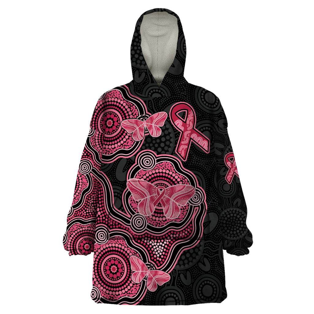 Australia Indigenous Mother's Day Wearable Blanket Hoodie Aboriginal Breast Cancer Ribbon - Vibe Hoodie Shop