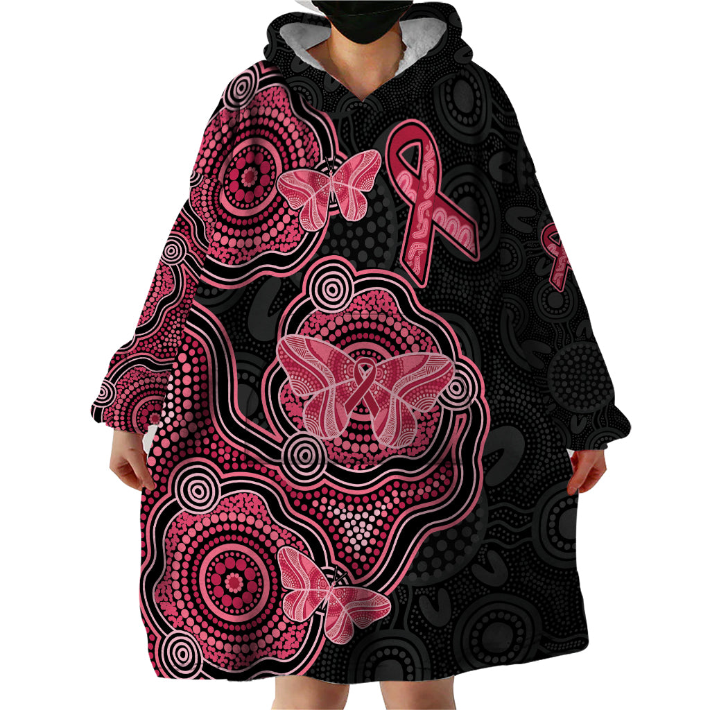 Australia Indigenous Mother's Day Wearable Blanket Hoodie Aboriginal Breast Cancer Ribbon - Vibe Hoodie Shop