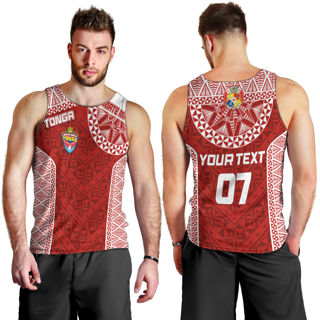 Personalised Tonga Rugby Men Tank Top Mate Ma'a Tonga Champions - Vibe Hoodie Shop