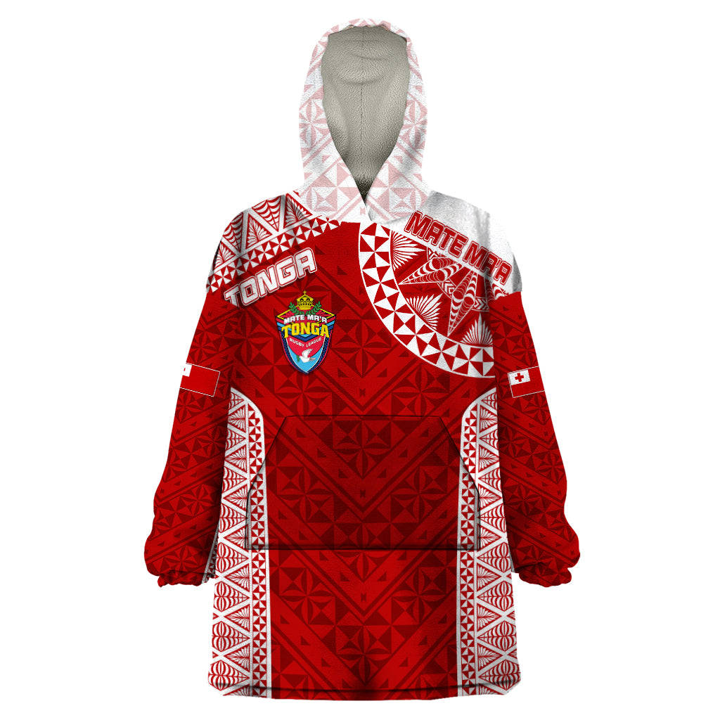 Personalised Tonga Rugby Wearable Blanket Hoodie Mate Ma'a Tonga Champions - Vibe Hoodie Shop