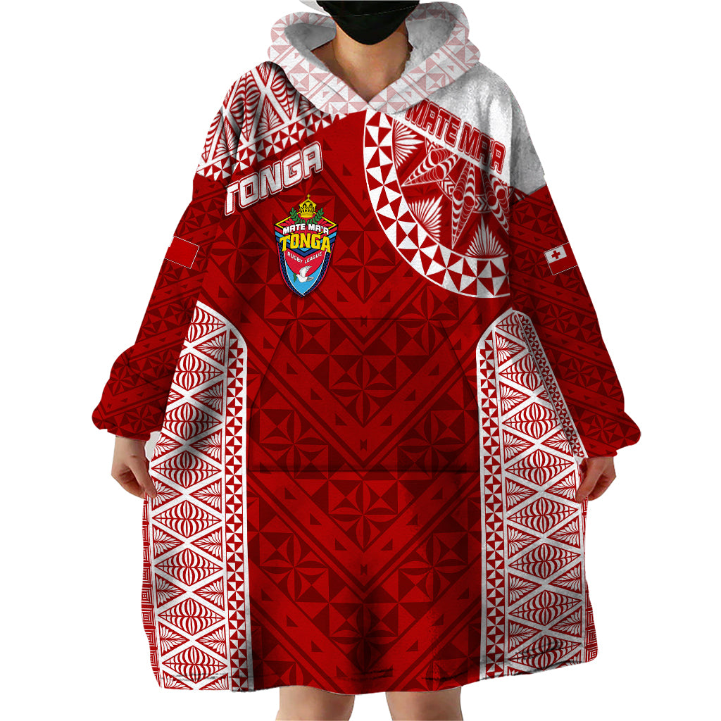 Personalised Tonga Rugby Wearable Blanket Hoodie Mate Ma'a Tonga Champions - Vibe Hoodie Shop