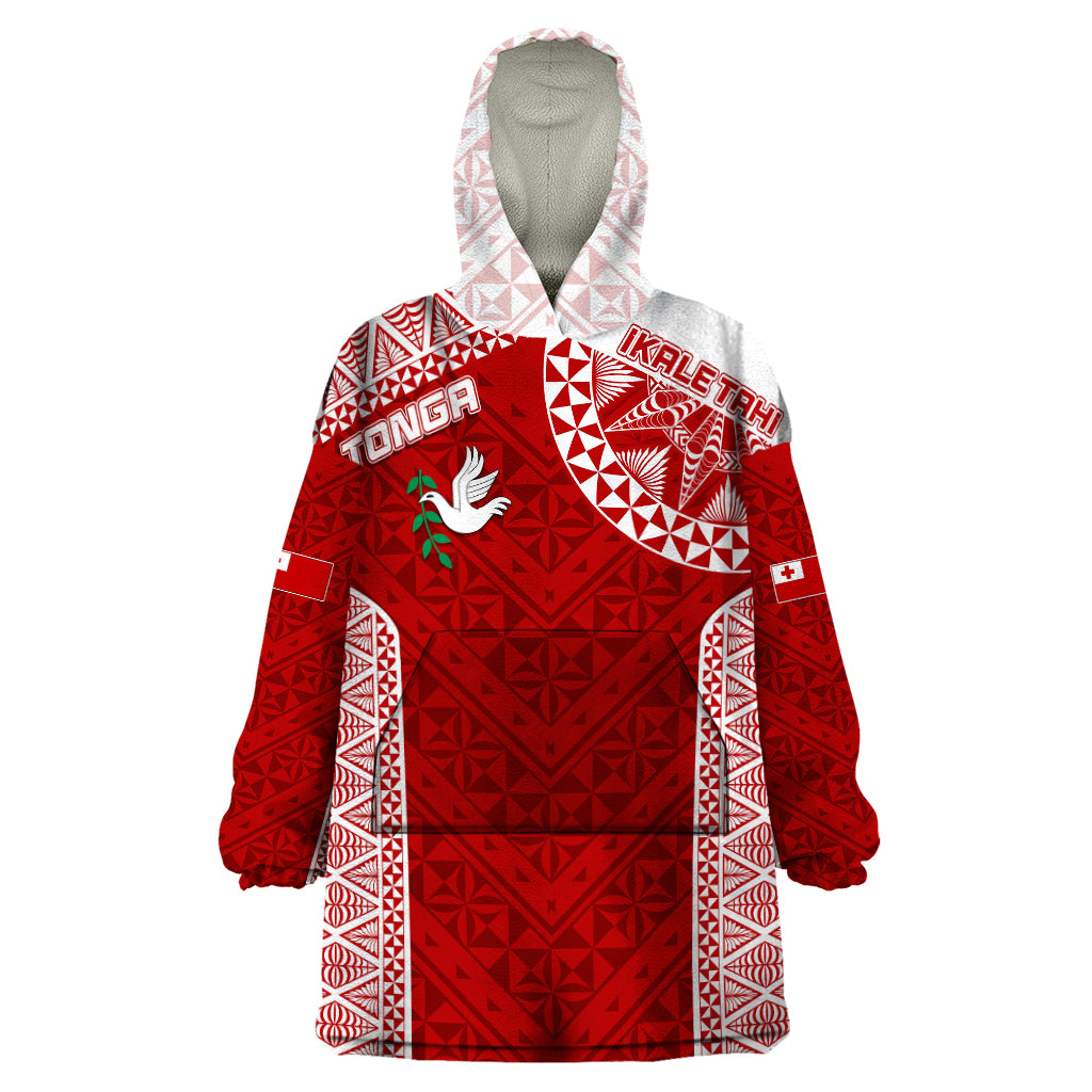 Personalised Tonga Rugby Wearable Blanket Hoodie Ikale Tahi Champions World Cup 2023 - Vibe Hoodie Shop