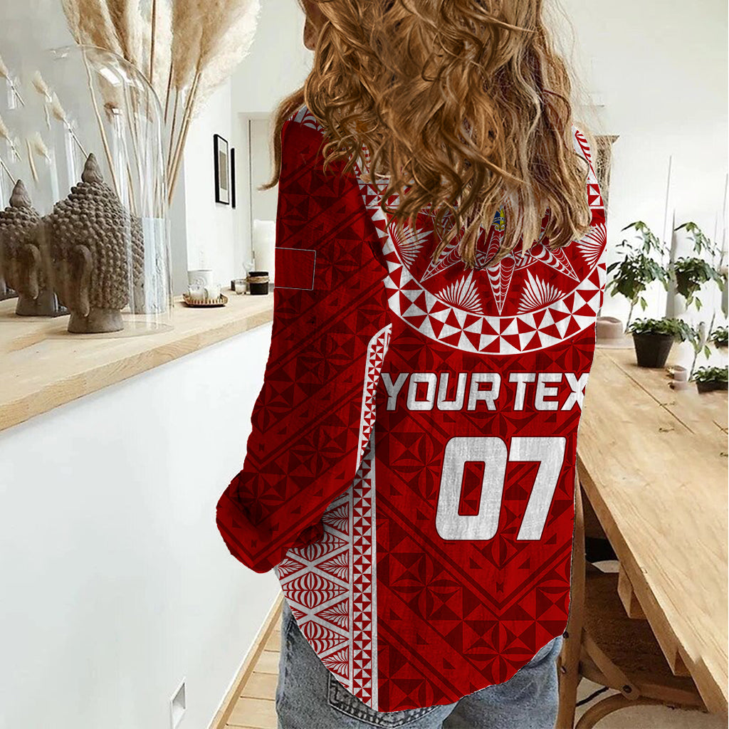 Personalised Tonga Rugby Women Casual Shirt Ikale Tahi Champions World Cup 2023 - Vibe Hoodie Shop