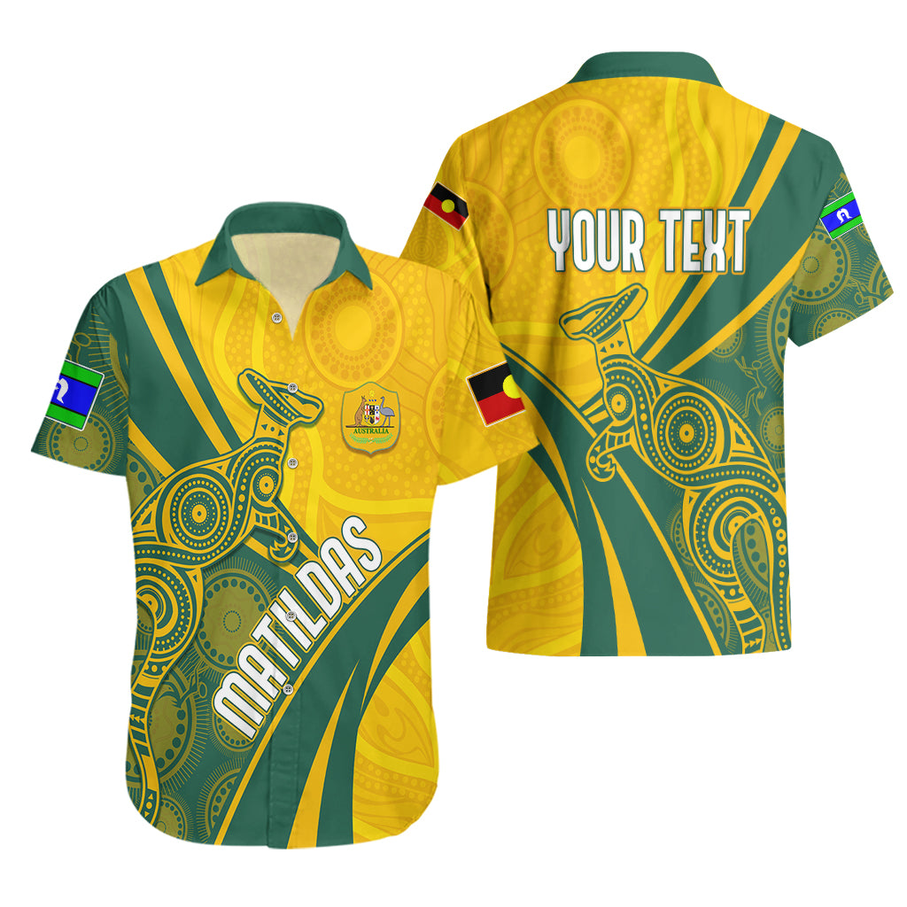 Personalised Australia Soccer Matildas Indigenous Hawaiian Shirt World Cup 2023 - Vibe Hoodie Shop