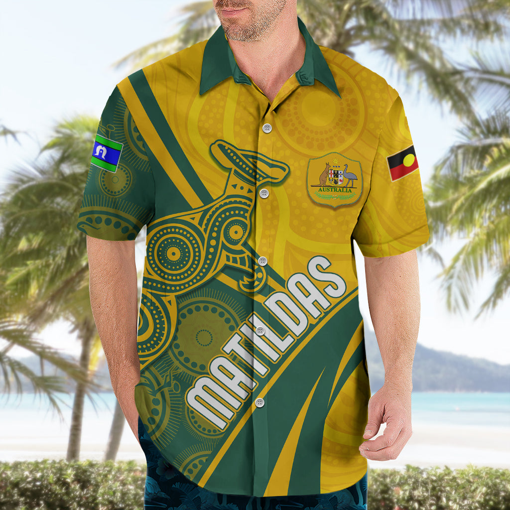 Personalised Australia Soccer Matildas Indigenous Hawaiian Shirt World Cup 2023 - Vibe Hoodie Shop