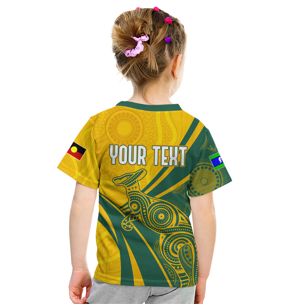 Personalised Australia Soccer Matildas Indigenous Kid T Shirt World Cup 2023 - Vibe Hoodie Shop