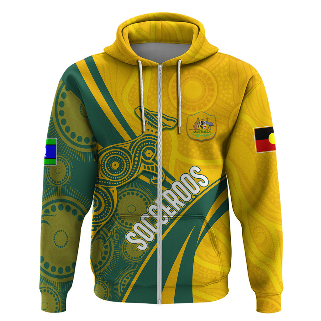 Personalised Australia Soccer Socceroos Indigenous Hoodie World Cup 2023 LT7 - Vibe Hoodie Shop