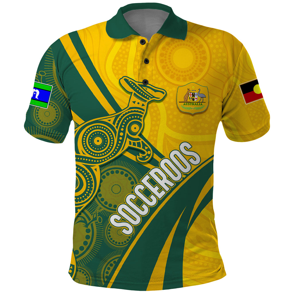 Personalised Australia Soccer Socceroos Indigenous Polo Shirt World Cup 2023 - Vibe Hoodie Shop