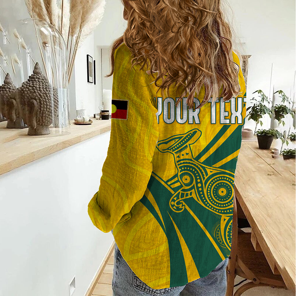 Personalised Australia Soccer Socceroos Indigenous Women Casual Shirt World Cup 2023 - Vibe Hoodie Shop