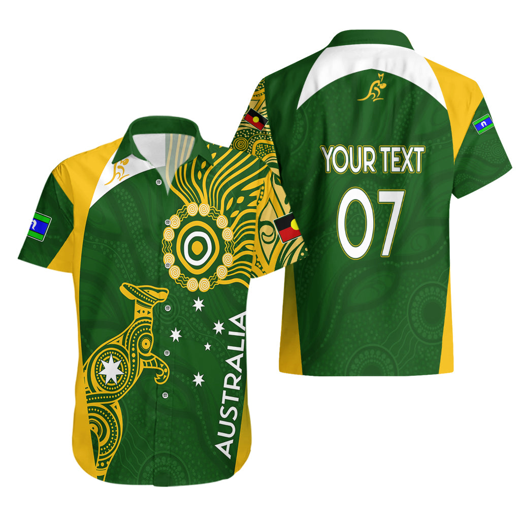 Personalised Australia Indigenous Hawaiian Shirt Wallabies Champions Rugby World Cup 2023 - Vibe Hoodie Shop