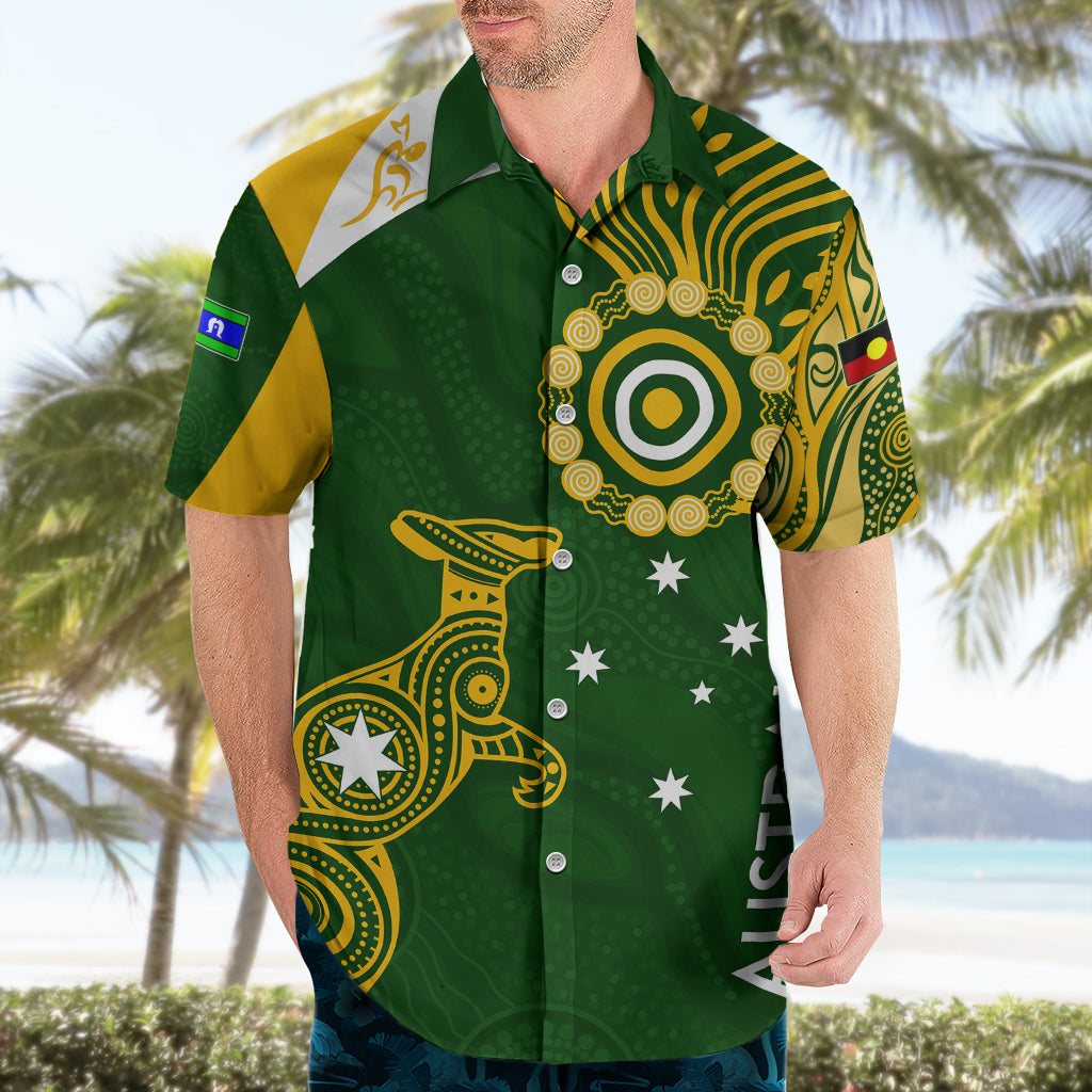 Personalised Australia Indigenous Hawaiian Shirt Wallabies Champions Rugby World Cup 2023 - Vibe Hoodie Shop