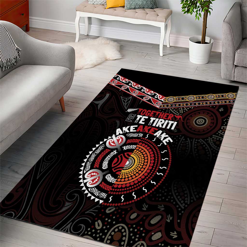 Aotearoa and Australia Indigenous Area Rug Stand Together For Te Tiriti - Vibe Hoodie Shop