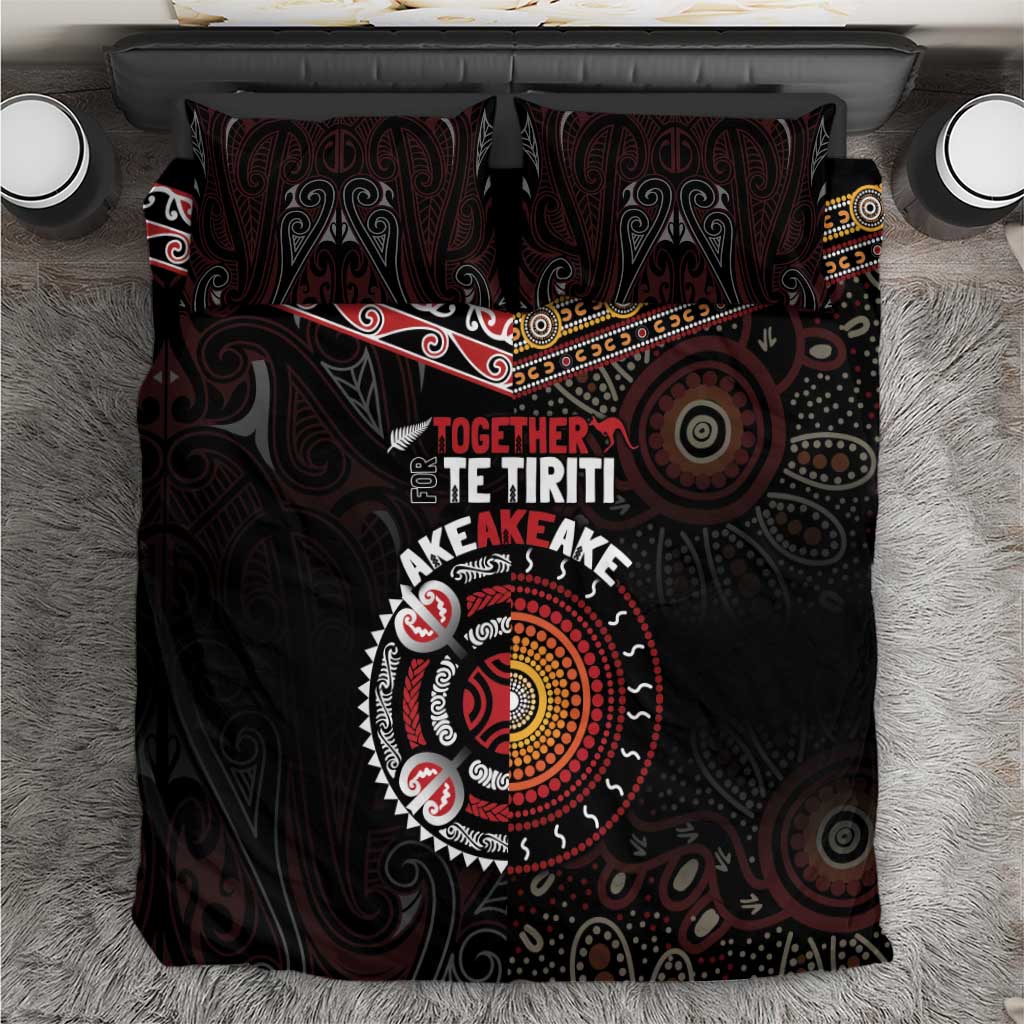 Aotearoa and Australia Indigenous Bedding Set Stand Together For Te Tiriti - Vibe Hoodie Shop