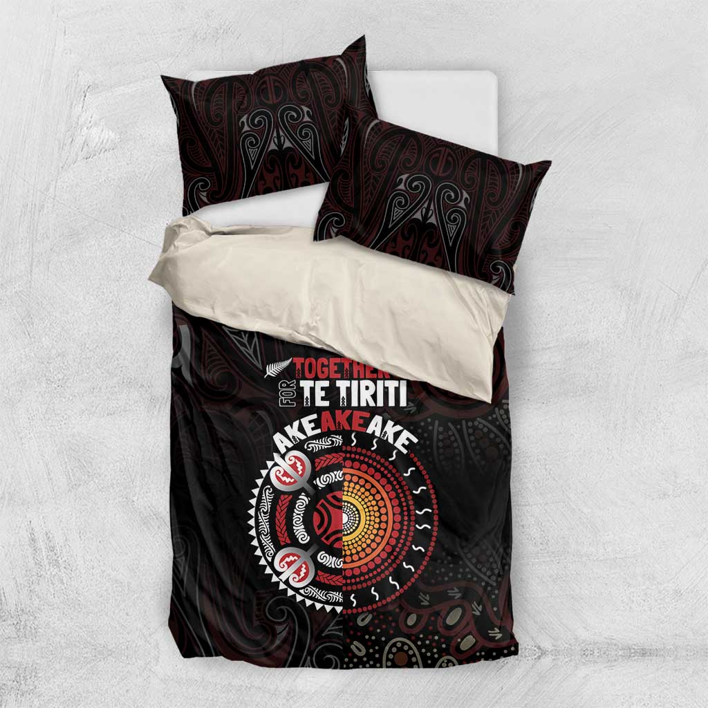 Aotearoa and Australia Indigenous Bedding Set Stand Together For Te Tiriti - Vibe Hoodie Shop