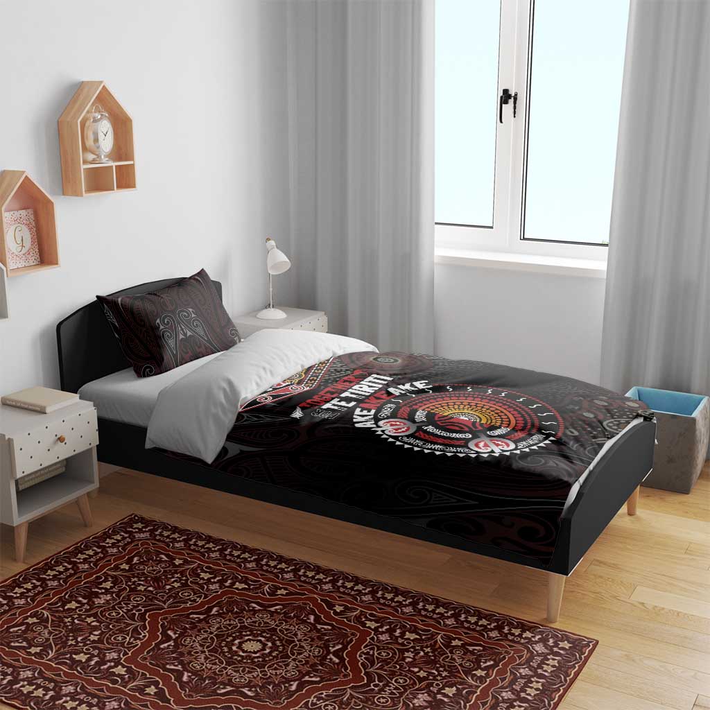 Aotearoa and Australia Indigenous Bedding Set Stand Together For Te Tiriti - Vibe Hoodie Shop