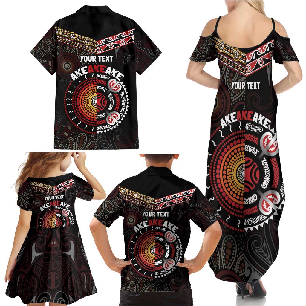 Aotearoa and Australia Indigenous Family Matching Summer Maxi Dress and Hawaiian Shirt Stand Together For Te Tiriti