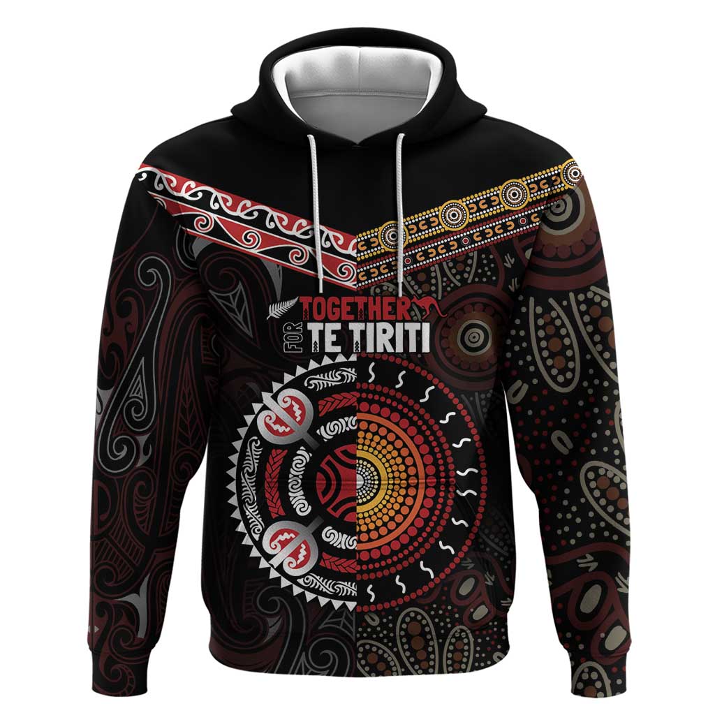Aotearoa and Australia Indigenous Hoodie Stand Together For Te Tiriti LT7 - Vibe Hoodie Shop