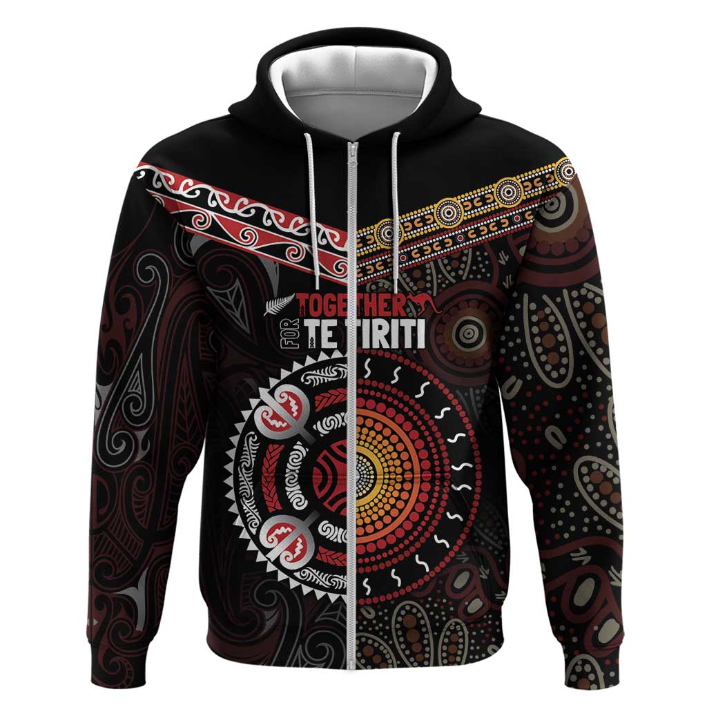 Aotearoa and Australia Indigenous Hoodie Stand Together For Te Tiriti LT7 - Vibe Hoodie Shop