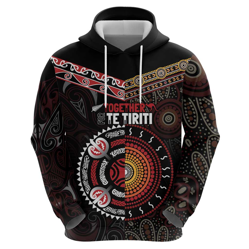 Aotearoa and Australia Indigenous Hoodie Stand Together For Te Tiriti LT7 - Vibe Hoodie Shop