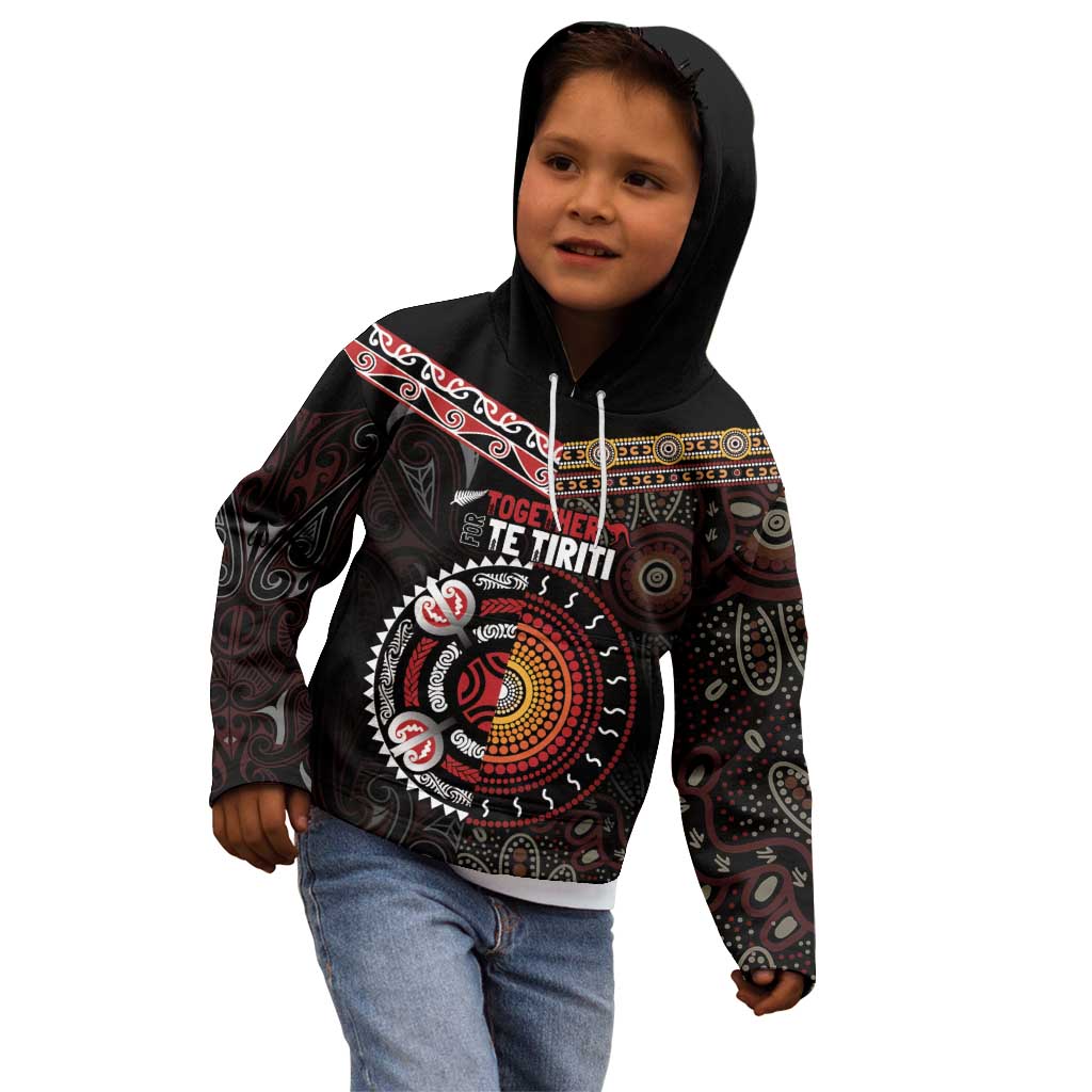 Aotearoa and Australia Indigenous Kid Hoodie Stand Together For Te Tiriti - Vibe Hoodie Shop