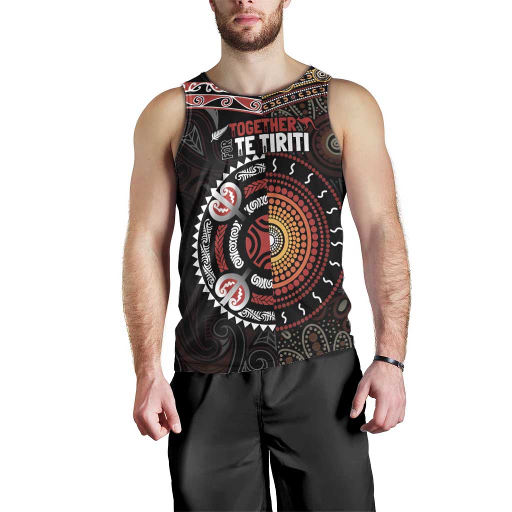 Aotearoa and Australia Indigenous Men Tank Top Stand Together For Te Tiriti - Vibe Hoodie Shop