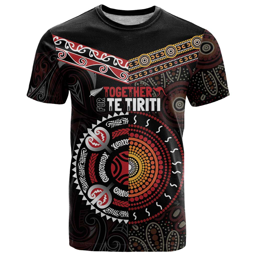 Aotearoa and Australia Indigenous T Shirt Stand Together For Te Tiriti - Vibe Hoodie Shop