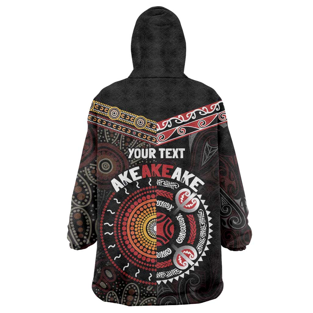 Aotearoa and Australia Indigenous Wearable Blanket Hoodie Stand Together For Te Tiriti - Vibe Hoodie Shop