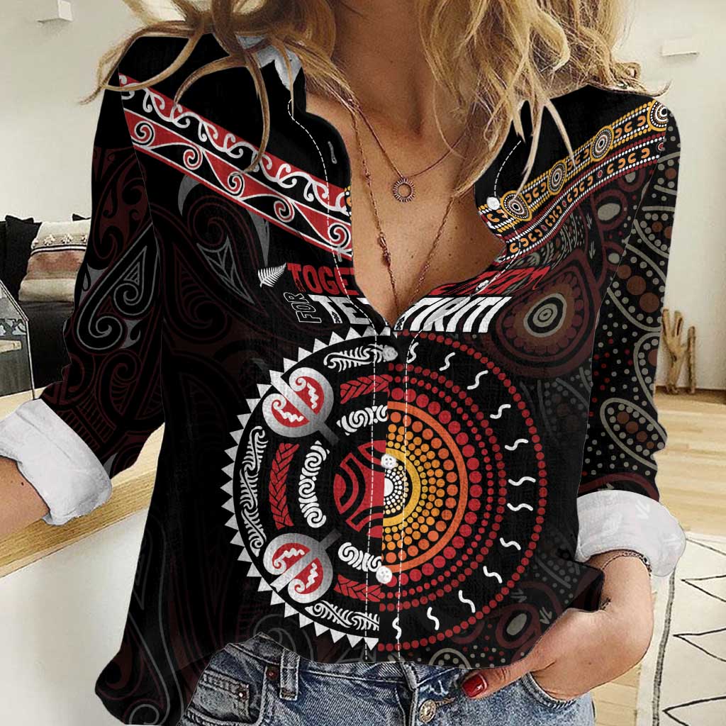 Aotearoa and Australia Indigenous Women Casual Shirt Stand Together For Te Tiriti - Vibe Hoodie Shop