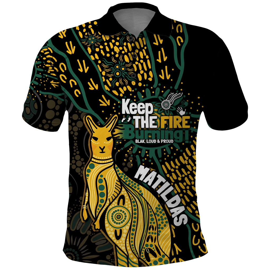 Australia Matildas Indigenous Polo Shirt NAIDOC 2024 Keep The Fire Burning - Vibe Hoodie Shop