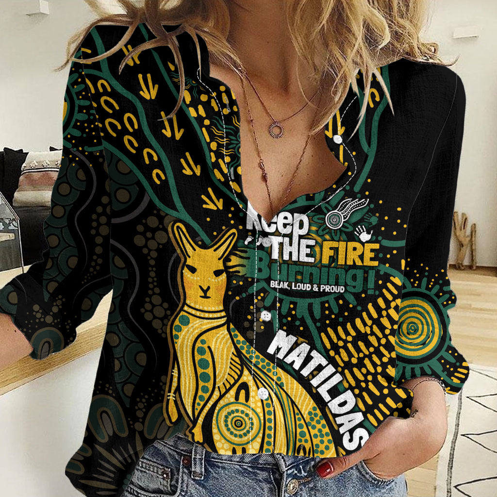 Australia Matildas Indigenous Women Casual Shirt NAIDOC 2024 Keep The Fire Burning - Vibe Hoodie Shop