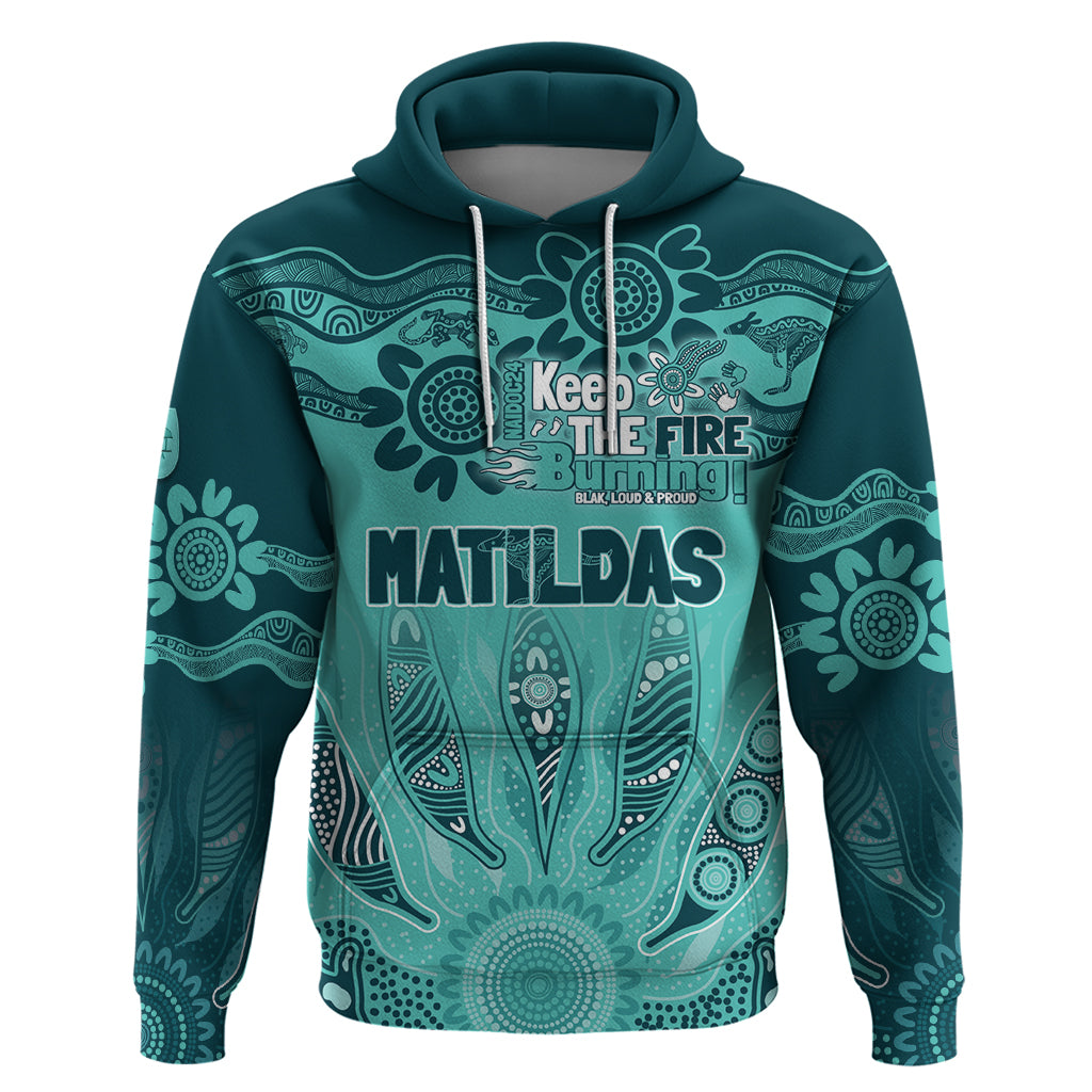 Australia Matildas Indigenous Hoodie NAIDOC 2024 Turquoise Color LT7 - Vibe Hoodie Shop