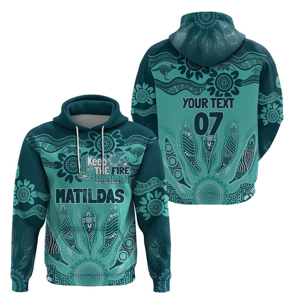 Australia Matildas Indigenous Hoodie NAIDOC 2024 Turquoise Color LT7 - Vibe Hoodie Shop