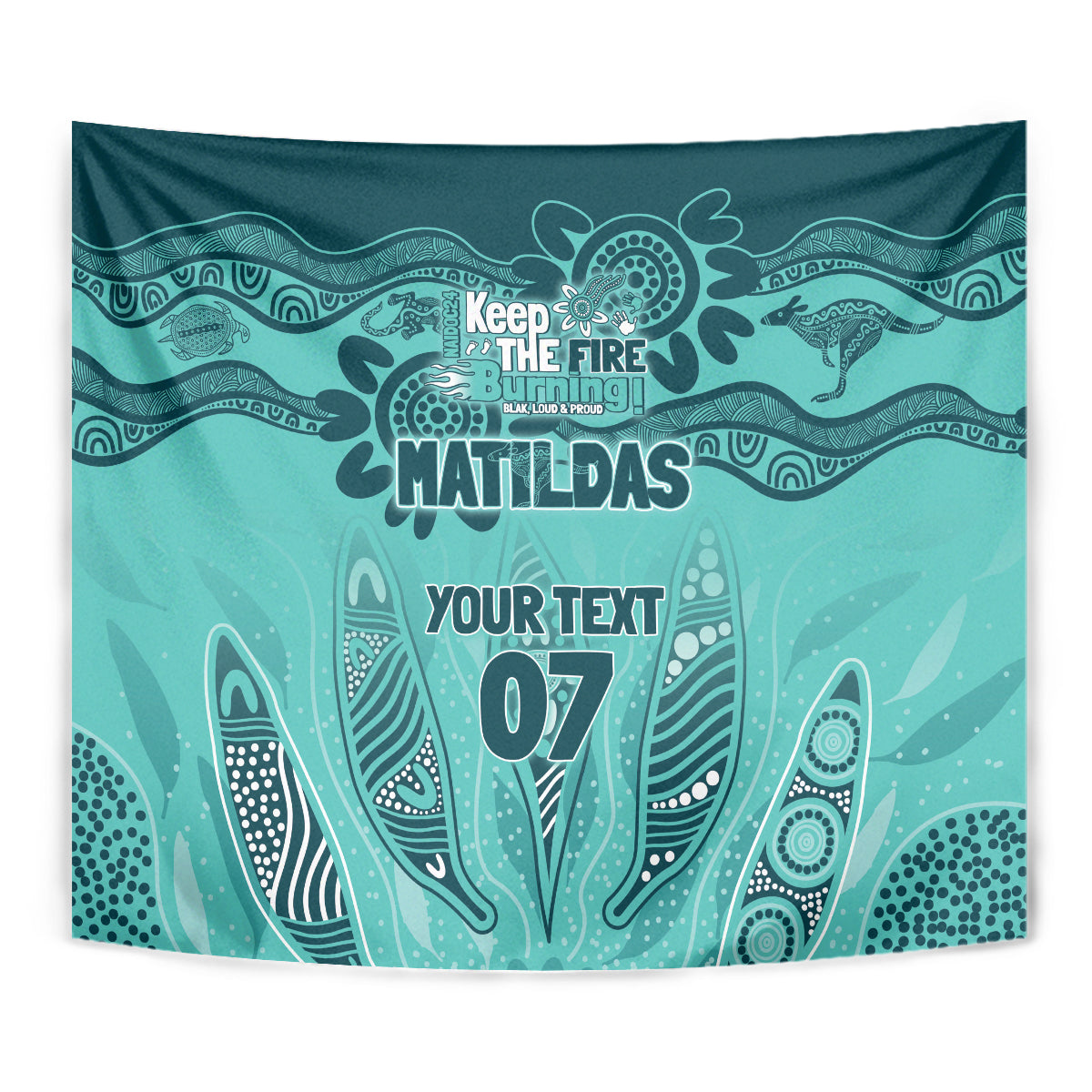 Australia Matildas Indigenous Tapestry NAIDOC 2024 Turquoise Color - Vibe Hoodie Shop